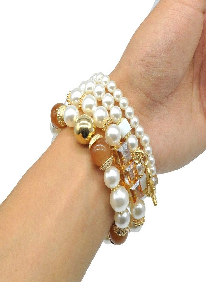 VONRU Pearl Charm Bracelet Set (Charm pearl bracelet set) - Image 3