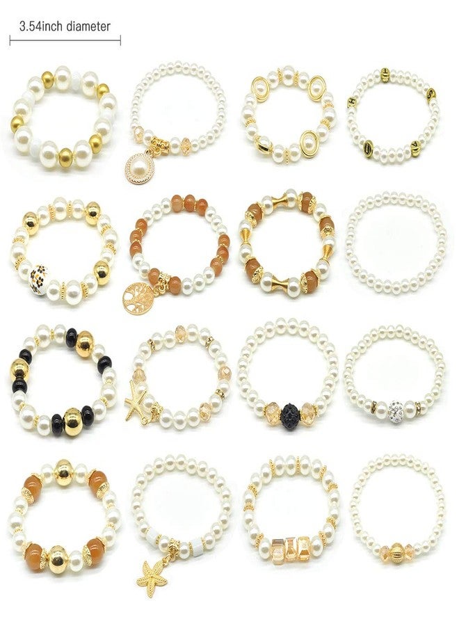 VONRU Pearl Charm Bracelet Set (Charm pearl bracelet set) - Image 2