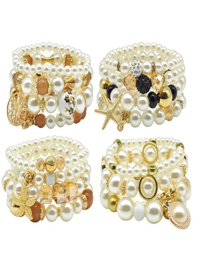 VONRU Pearl Charm Bracelet Set (Charm pearl bracelet set) - Image 1
