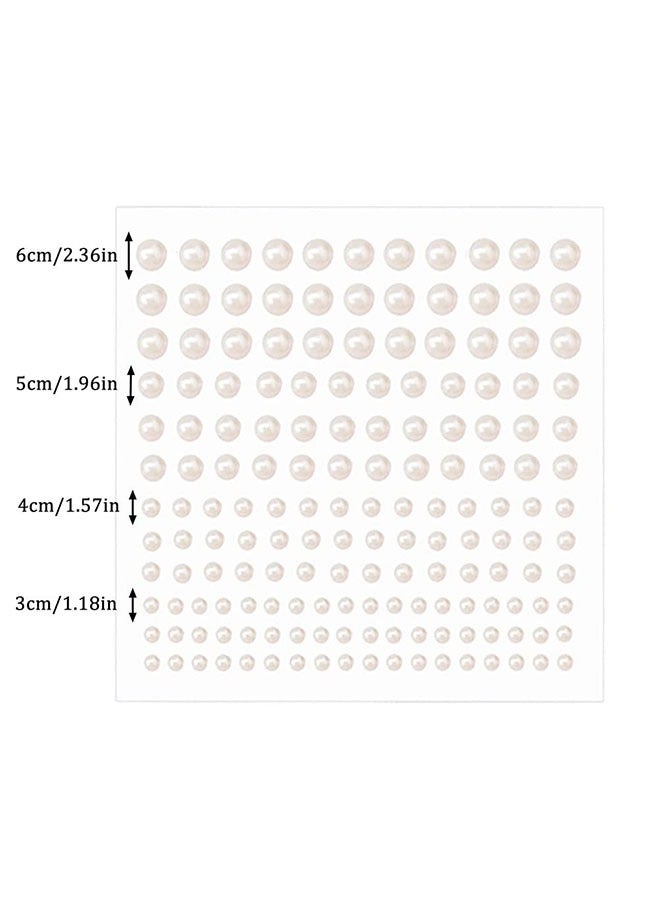 Generic 3 Sheets Self-Adhesive Pearl Stickers (1269PCS), 3D White Pearl Rhinestones for Hair, Face & Nail Decoration, Multi-Size Gems for Makeup & DIY Crafts  - Image 2