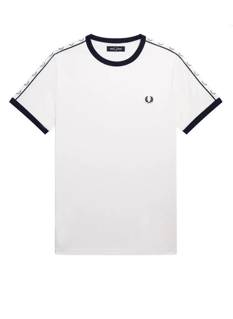 FRED PERRY Men's Short-Sleeve T-Shirt, Minimalist Casual Color-Blocking Trim Half-Sleeve Top - Image 1