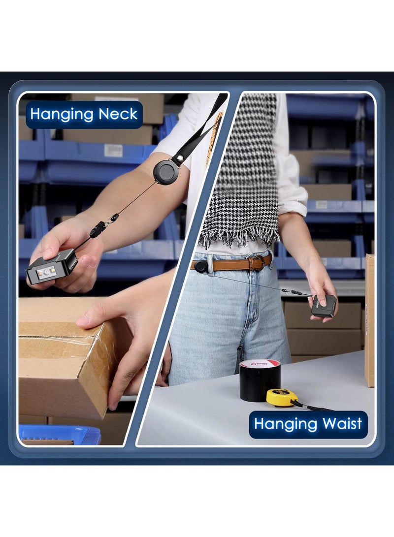 SYOSI Wearable Glove QR Code Scanner, 1D & 2D Finger Ring Bluetooth Barcode Scanner for Left & Right Hand, Portable Wireless Inventory Reader Compatible with iPhone, iPad, Android Tablets(Black) - Image 5