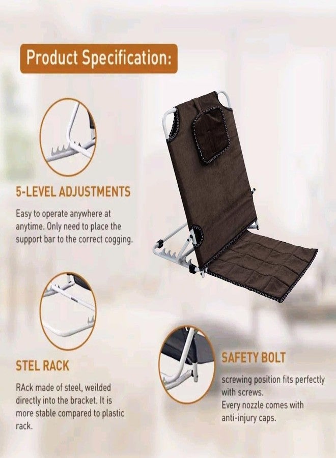 Spacecrafts Adjustable Bed Backrest Sit-Up | Foldable Ms Steel Frame | Comfortable Cloth Breathable Bed Backrest For Eldery Disabled & Injured| Portable Yoga Chair | Meditation | Relaxing, 20.87 Inch - Image 2