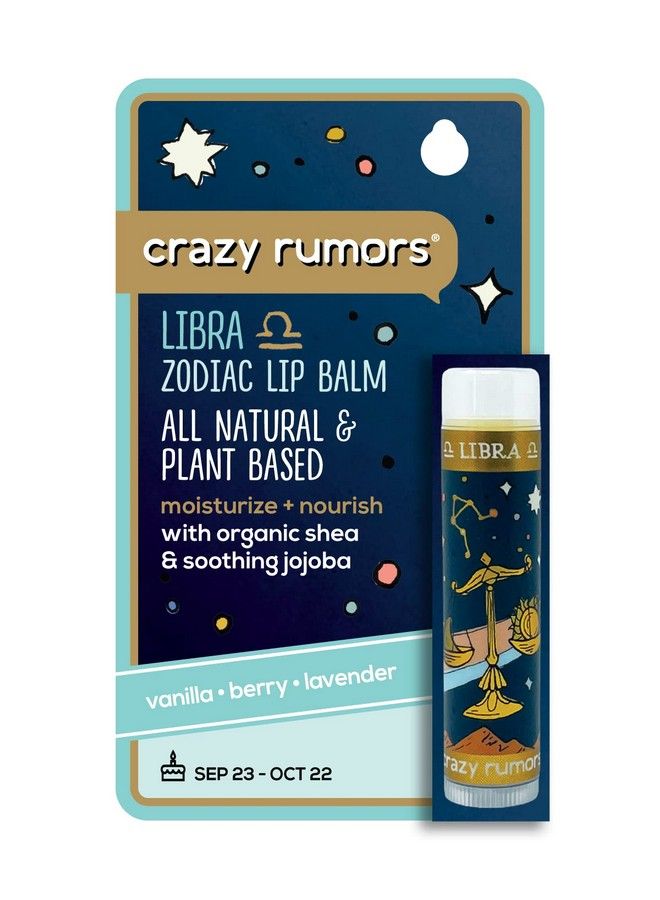 crazy rumors Libra Zodiac All Natural Plant Based Lip Balm to Moisturize and Nourish your Lips Air Blend - Image 1