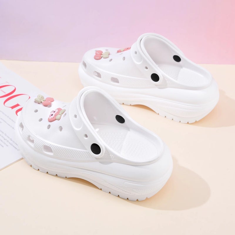 أحذية ثقوب نسائية خفيفة بعجلات كلاسيكية أحذية توري النسائية بزيادة ارتفاع قابل للارتداء تنفس أحذية شاطئية ثقوب بالجملة - Image 4