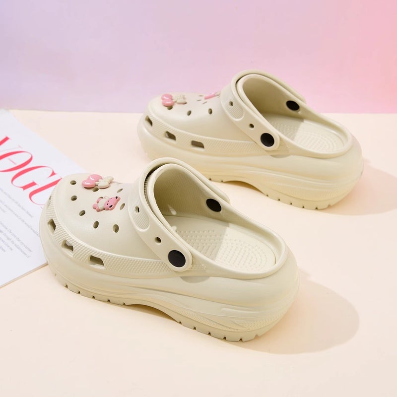 أحذية ثقوب نسائية خفيفة بعجلات كلاسيكية أحذية توري النسائية بزيادة ارتفاع قابل للارتداء تنفس أحذية شاطئية ثقوب بالجملة - Image 2