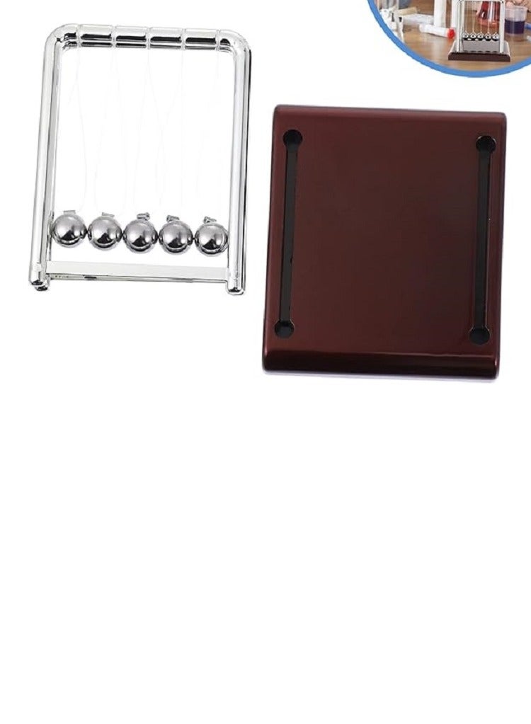 Newton Swings Ball, Physics Toys for Kids, Newton's Desk Toys, Newton's Pendulum, Pendulum Balls, Desk Pendulum Balls and Ladder Plastic Squeeze Toy Ball  - Image 5