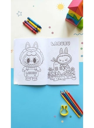 Labubu coloring book, Labubu drawing and activity notebook, creative skill development sketchbook, variety of Labubu illustrations, entertaining educational tool for home and travel, paper designed for crayons and colored pencils, gift for enhancing focus and observation skills, fun designs for kids engagement, portable activity book, coloring book for boys and girls, kids art activity, The Monsters coloring pad - view 3