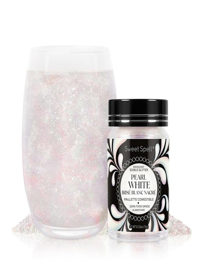 Sweet Spell Edible Glitter (15g) - Shimmer Sparkles for Drinks, Cakes, Cocktails - 100% Edible & Food Grade Glitter, Vegan, Gluten-Free (Iridescent Pearl White) - Image 1