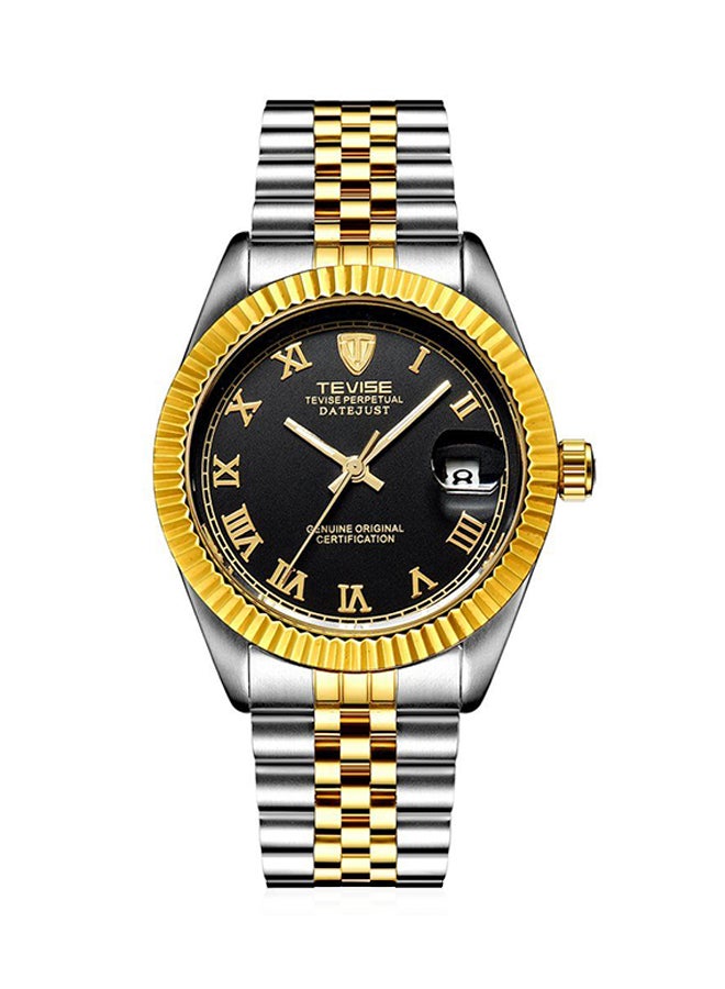 تيفيز ساعة يد ميكانيكية من الإستانلس ستيل مقاومة للماء طراز ZS531401 - مقاس 43 مم - فضي/ذهبي للرجال - Image 1