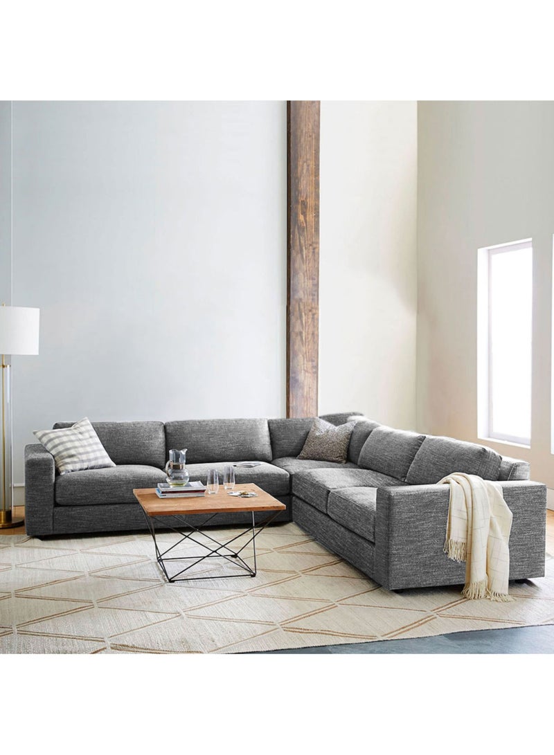 Karnak Aliana 5 Seater L-Shape Linen Sofa – Grey - Image 2