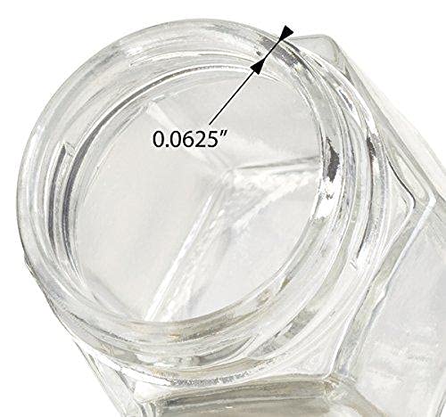 SITOVI Hexagon Glass Jar & Container with Rust Free Air Tight Lid, Suitable for Use in Your Home Office, Kitchen Storage/Glass Jar for Kitchen 250 ml (Gold lid, 12) - Image 3