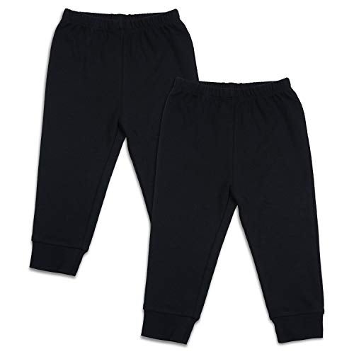 SOBOWO Boys Pants 12 Months Black Baby Pants Toddler Boy Cotton Crawling Bottoms for Infant Boys Girls Pack of 2 (12-18 Months, Black/Black) - Image 1