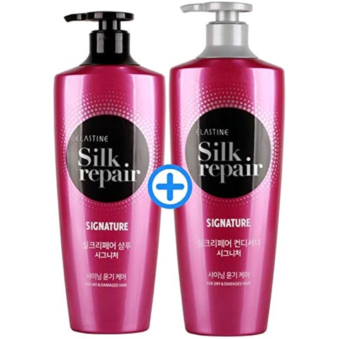 ELASTINE SILK REPAIR PERFECT SHINING SHAMPOO AND CONDITIONER (550ML 18.6 FL.OZ/EACH) - Image 3