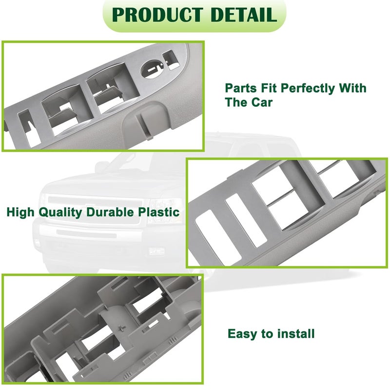 omoZone Window Switch Bezel Cover for 2010-2014 Chevrolet Silverado & GMC Sierra - Front Left Driver Side - Image 5
