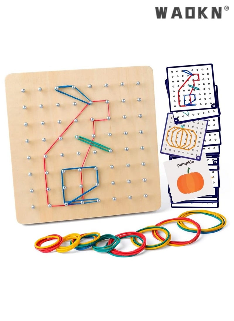 WAOKN - Montessori nail board teaching aids geometric figures creative nail board shape cognitive kindergarten early education educational intelligence development toys - Image 1