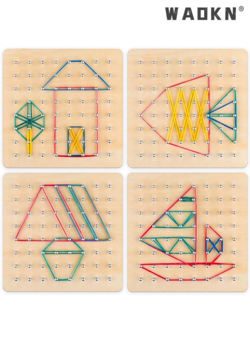 WAOKN - Montessori nail board teaching aids geometric figures creative nail board shape cognitive kindergarten early education educational intelligence development toys - Image 1