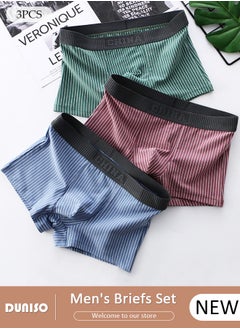 DUNISO 3 Pack Men's Briefs Set Men's Cotton Boxers Short Briefs Underwear Breathable and Soft Underpants with High Elastic Waistband  - Image 1