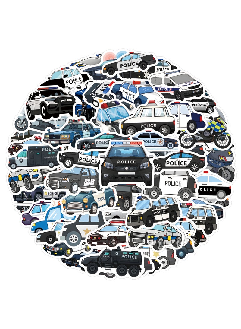 ORAINBOW 60 PCS Police Car Stickers Sports Car Racing Vinyl Waterproof Stickers Party Favors for Water Bottles - Image 1