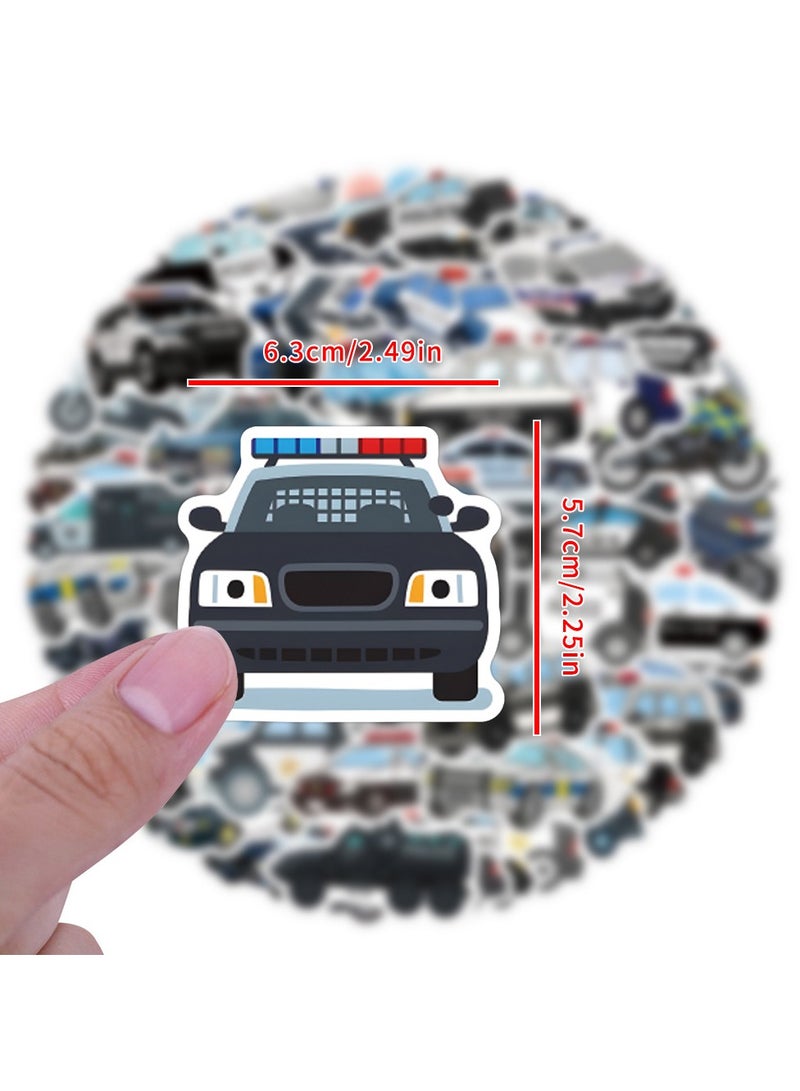 ORAINBOW 60 PCS Police Car Stickers Sports Car Racing Vinyl Waterproof Stickers Party Favors for Water Bottles - Image 2