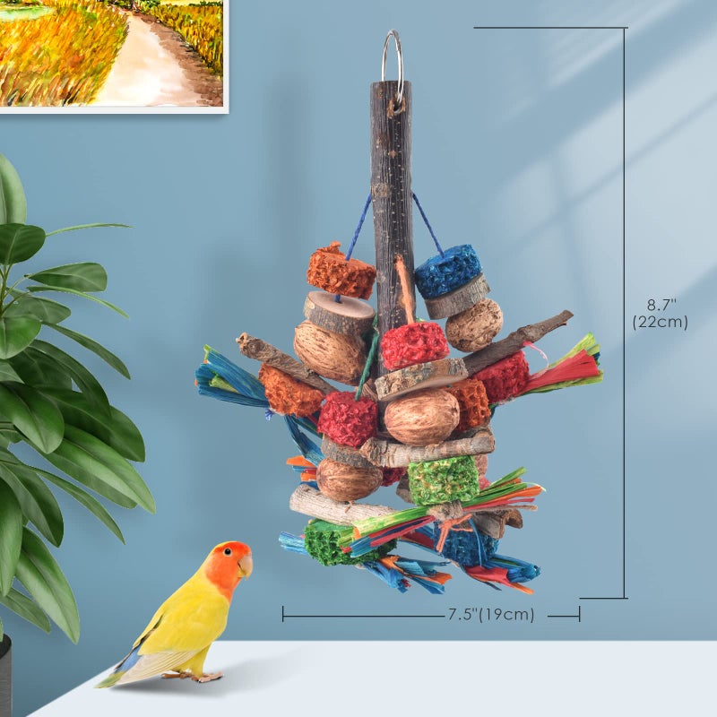 Bissap Bird Chew Toys, Natural Bark Corncob Nuts Parrot Toys and Treats for Conure Cockatoo Parakeet Budgies Cockatiel Lovebirds Pets Cage Bite Toy - Image 2