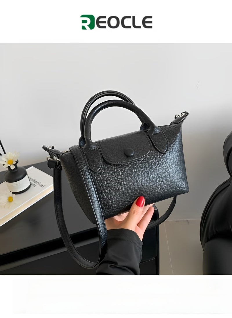 REOCLE Women's Shoulder Bag Vegan Leather Crossbody Bag with Removable Strap & Premium Fabric Vintage Crossbody Bag Purses - Image 1