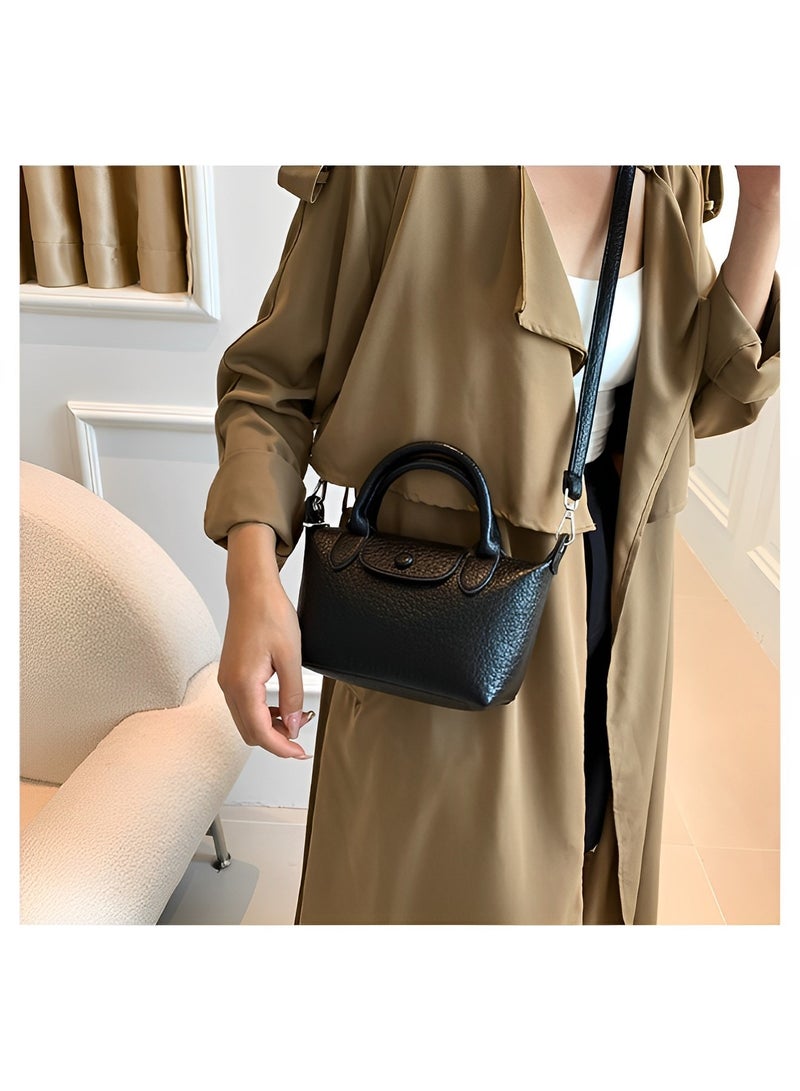 REOCLE Women's Shoulder Bag Vegan Leather Crossbody Bag with Removable Strap & Premium Fabric Vintage Crossbody Bag Purses - Image 4