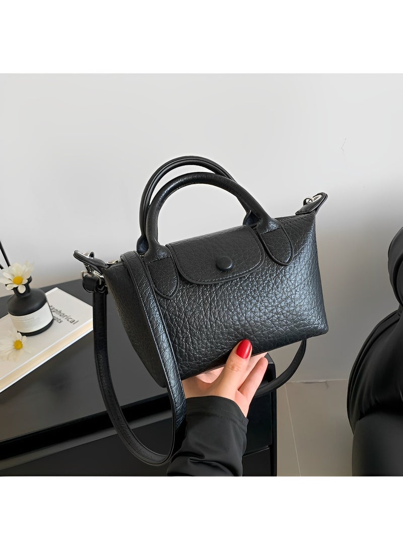 REOCLE Women's Shoulder Bag Vegan Leather Crossbody Bag with Removable Strap & Premium Fabric Vintage Crossbody Bag Purses - Image 2