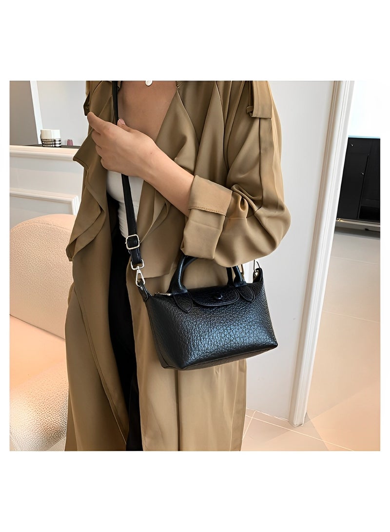 REOCLE Women's Shoulder Bag Vegan Leather Crossbody Bag with Removable Strap & Premium Fabric Vintage Crossbody Bag Purses - Image 3