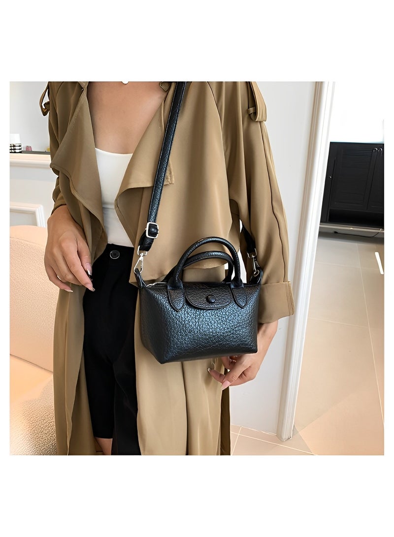 REOCLE Women's Shoulder Bag Vegan Leather Crossbody Bag with Removable Strap & Premium Fabric Vintage Crossbody Bag Purses - Image 5