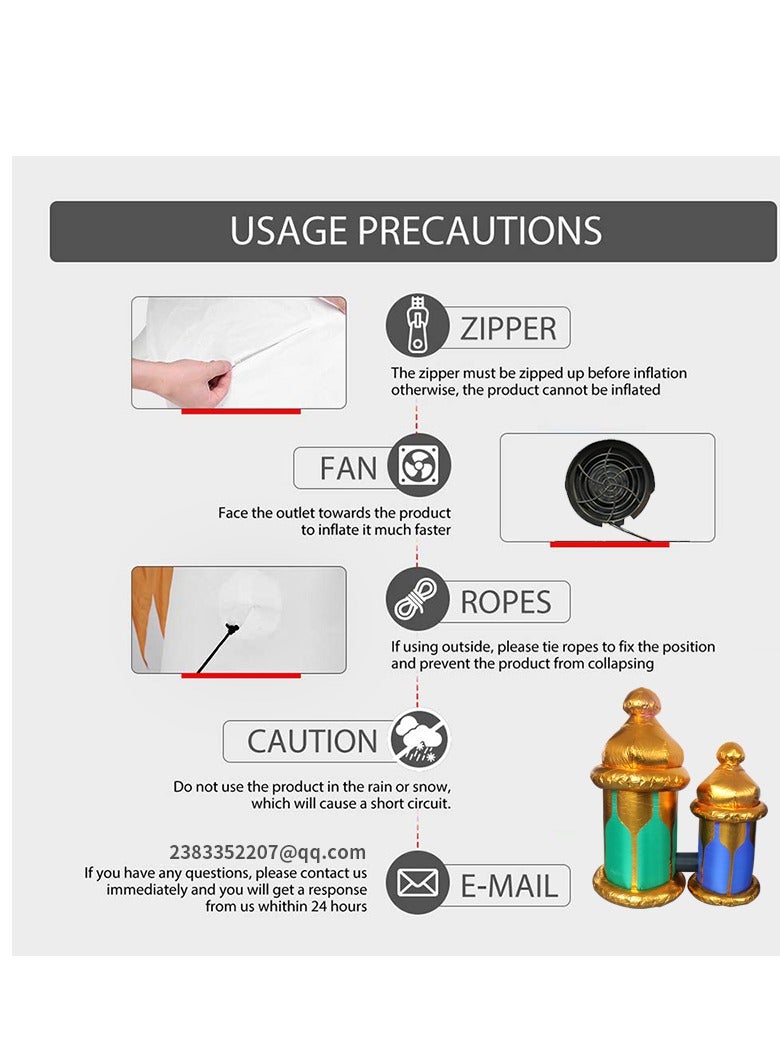 خمسة فانوس رمضان قابل للنفخ - ديكور فانوس رمضان قابل للنفخ - Image 4