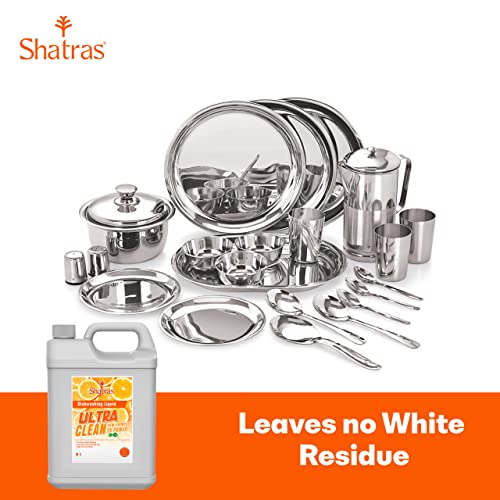 Shatras Dishwash Liquid Gel Orange Can Jar, long-lasting hygienic & refreshing, Leaves No Residue, Grease Cleaner For All Utensils, Dishwashing Liquid 5L - Image 3