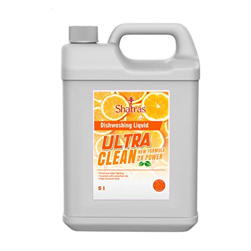 Shatras Dishwash Liquid Gel Orange Can Jar, long-lasting hygienic & refreshing, Leaves No Residue, Grease Cleaner For All Utensils, Dishwashing Liquid 5L - Image 1