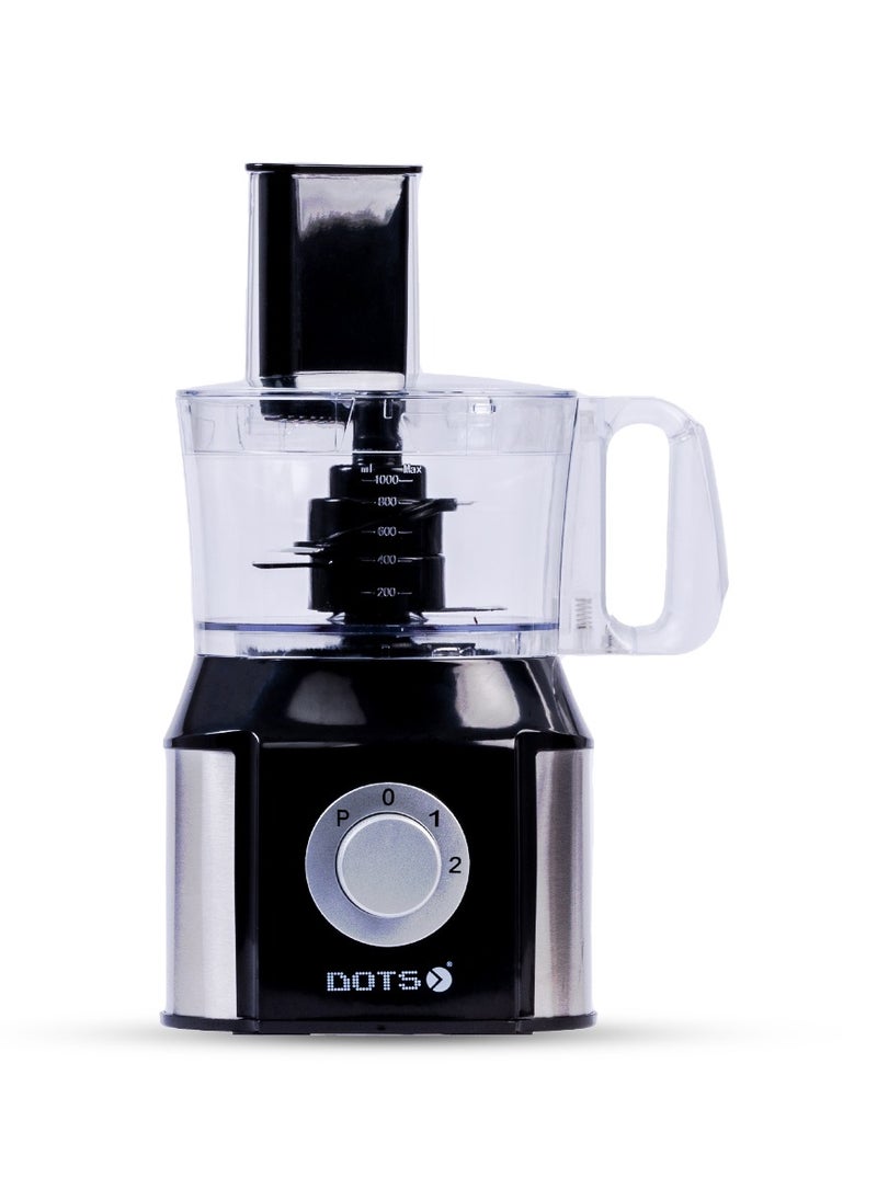 DOTS DOTS Food Processor, 2 Liters, 800 Watts, Black 
