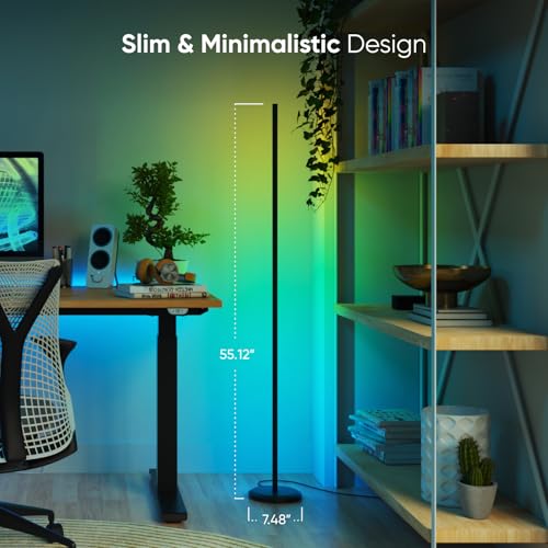 Nanoleaf Matter Smart Floor Lamp, LED Standing Lamps Work with Alexa, Music Sync Corner Lamp,16 Million Colors, 1700lm RGBTW Floor Lamp with Voice Control for Living Room, Ambient Lighting, Black - Image 4