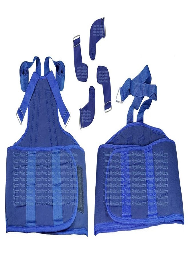 TYCOON PHYSIO SOLUTIONS Lumber Traction Belt Set for Men and Women Adjustable, Comfortable, and Versatile Back Support for Herniated Discs, Sciatica, and Lower Back Pain Management (Blue) - Image 1