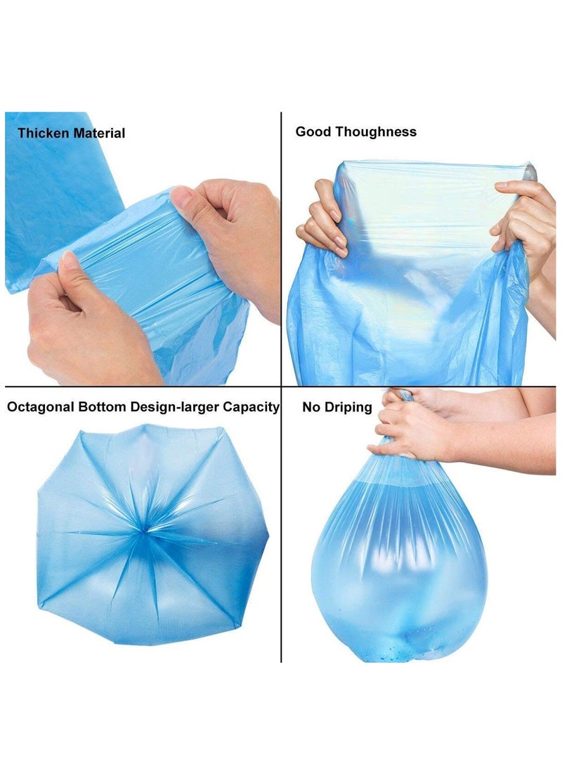 هاهاهاي أكياس قمامة سعة 5 جالون 100 عدد، أكياس قمامة ذات سعة كبيرة مربوطة بمقابض ذات سعة كبيرة متانة جيدة، لا يوجد تسرب ماء، للمكتب، المطبخ، سلة نفايات غرفة النوم، أكياس نفايات (أزرق) - Image 2
