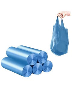 Garbage Bags 5 Gallon 100 Counts, Handle Tie Large Capacity Trash Bags Good Toughness, No Water Leakage, for Office, Kitchen, Bedroom Waste Bin, Wastebasket Bags(Blue)