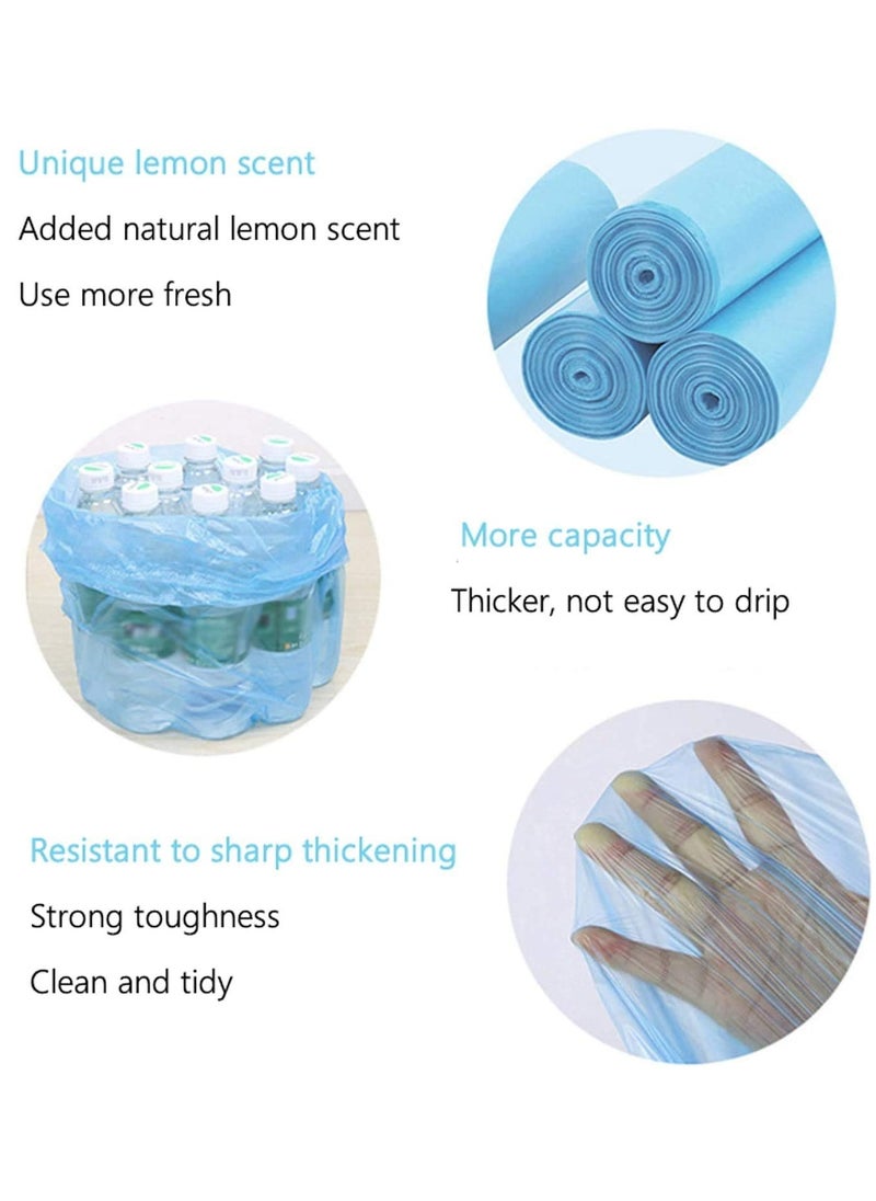 HaHaHai - Garbage Bags 5 Gallon 100 Counts, Handle Tie Large Capacity Trash Bags Good Toughness, No Water Leakage, for Office, Kitchen, Bedroom Waste Bin, Wastebasket Bags(Blue) - Image 1