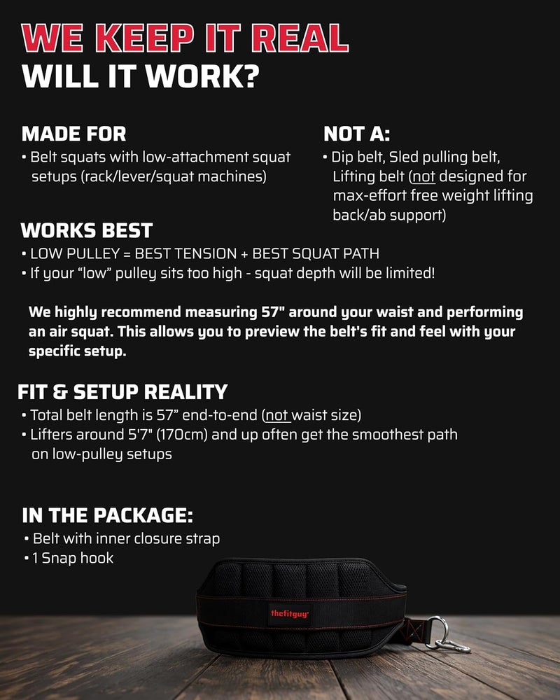 THEFITGUY Ultimate Belt for Belt Squats and Rack Attachment with Structured Back Support - Image 4