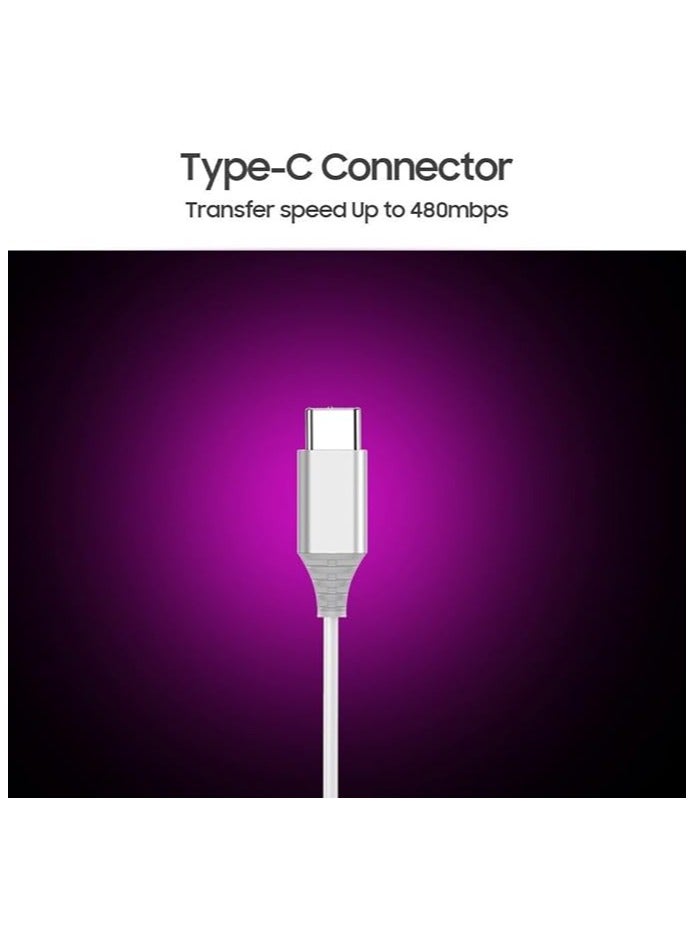 كوارفيل سماعات أذن مع سماعات أذن سلكية USB C مع ميكروفون وتحكم في مستوى الصوت، سماعات داخل الأذن لهاتف iPhone 15 Pro Max وiPad Pro/Air وSamsung (أبيض) - Image 2