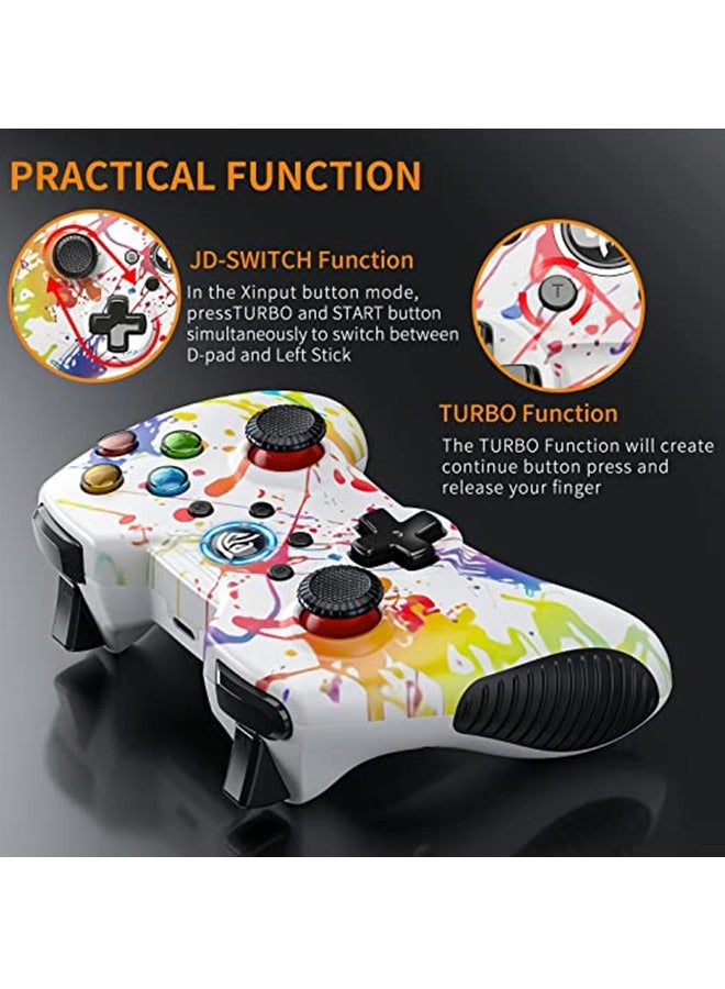 وحدة تحكم كمبيوتر لاسلكية، وحدة تحكم ألعاب لنظام التشغيل Windows 7 8 10 11 PC/PS3/Android/Nintendo Switch/Steam/Steam Deck، وحدة تحكم ألعاب كمبيوتر مزدوجة الاهتزاز مع Turbo - Image 3