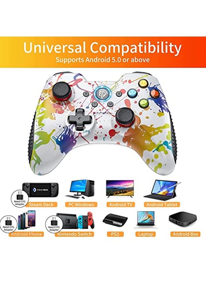 وحدة تحكم كمبيوتر لاسلكية، وحدة تحكم ألعاب لنظام التشغيل Windows 7 8 10 11 PC/PS3/Android/Nintendo Switch/Steam/Steam Deck، وحدة تحكم ألعاب كمبيوتر مزدوجة الاهتزاز مع Turbo - Image 2