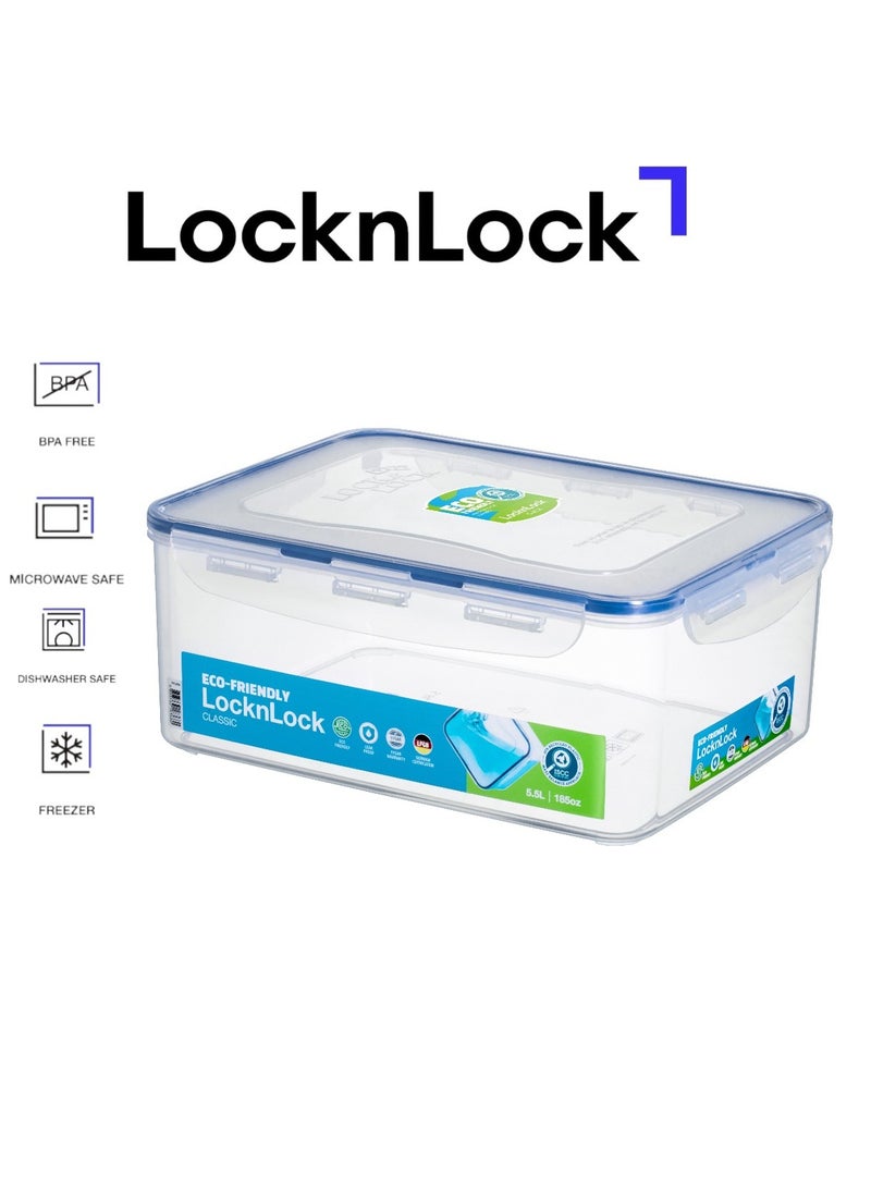 لوك آند لوك لوك لوك 5.5 لتر مستطيل محكم الغلق لتخزين الطعام - خالٍ من مادة BPA، آمن للاستخدام في الميكروويف والفريزر وغسالة الأطباق - Image 1