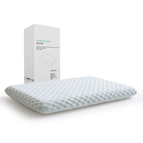 Hcore Ultra Thin Pillow 275 Stomach Sleeping Slim Pillow for Side Back Stomach Sleepers Gel Infused Memory Foam Pillow with TwoSided Pillows CertiPURUS Standard