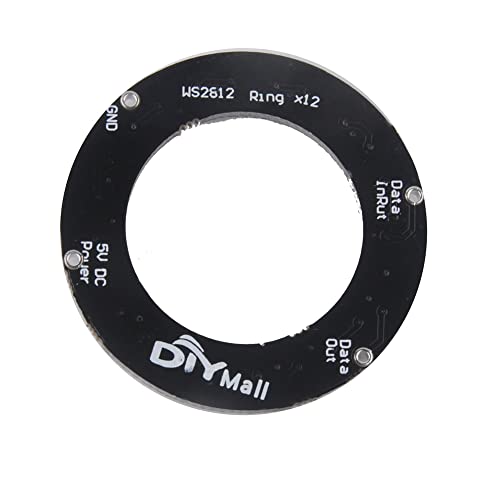 DIYmall 5PCS 12 X WS2812B RGB LED Rings 12 Bits 5050 Lamp Light with Integrated Driver Full Color Lights DC 5V for Arduino Raspberry Pi - Image 3