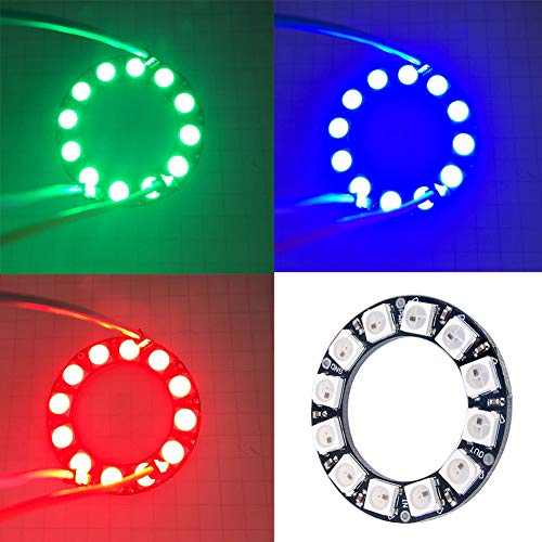 DIYmall 5PCS 12 X WS2812B RGB LED Rings 12 Bits 5050 Lamp Light with Integrated Driver Full Color Lights DC 5V for Arduino Raspberry Pi - Image 5