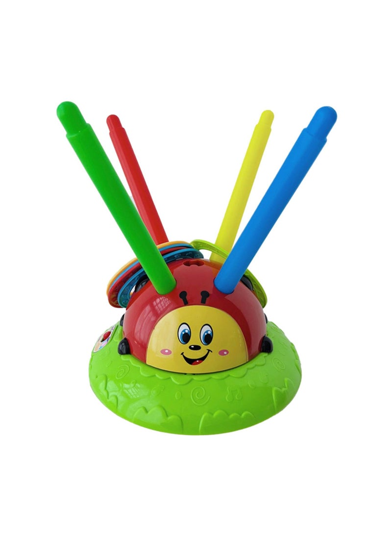 Excefore 2 in 1 Musical Jump, Ring Toss Game Toy, Stomping & Launch Rockets Launchers Toys, Musical Jump Ladybug Fun Toy, Kids Party Games, Kids Indoor Outdoor Toys for Boys Girls Age 4-8  - Image 1
