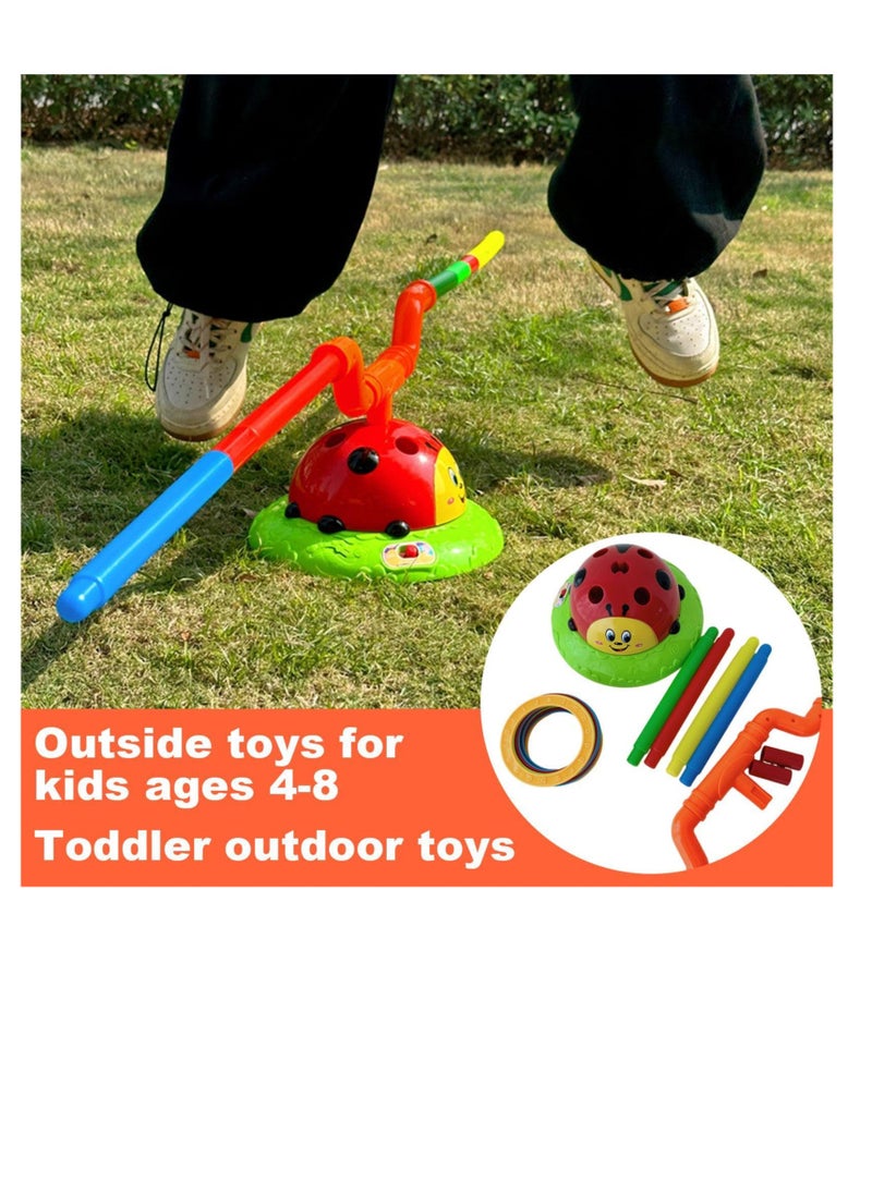 Excefore 2 in 1 Musical Jump, Ring Toss Game Toy, Stomping & Launch Rockets Launchers Toys, Musical Jump Ladybug Fun Toy, Kids Party Games, Kids Indoor Outdoor Toys for Boys Girls Age 4-8  - Image 4