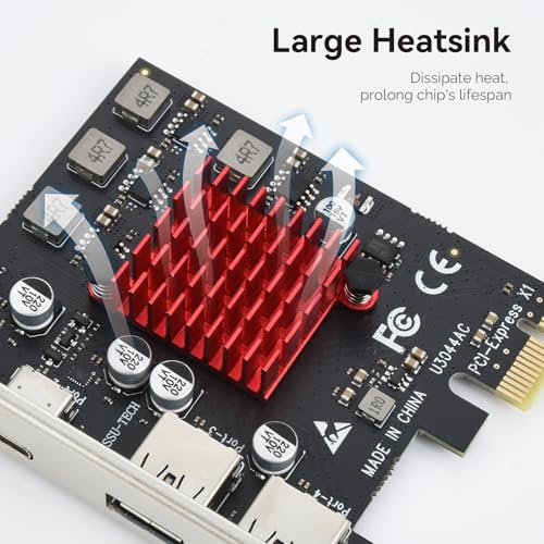 ELUTENG 4 Ports USB 3.1 PCIE Expansion Card (2 USB-A & 2 Type-C Ports) Superspeed PCI Express Expansion Card USB Card for Desktop PC Support Windows 11/10/8/7/XP/Vista, Self-Powered Supply - Image 4